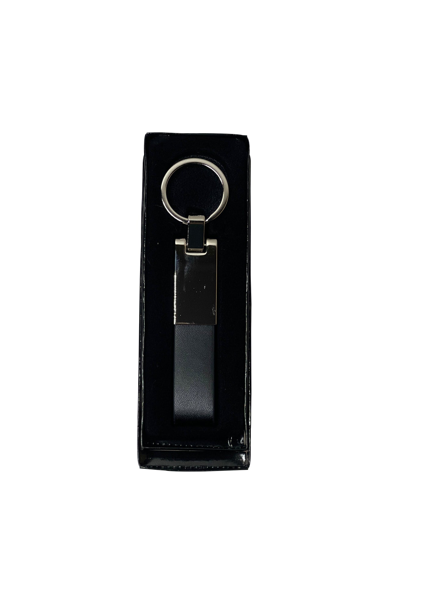 Leather Strip Metal Keychain